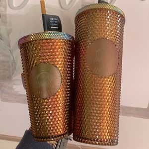 Starbucks50th anniversary gold studded tumbler set